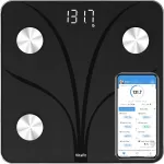 Vannitoa kaalud Vitafit Smart BMI rasvade ja lihaste LED 180kg mustad