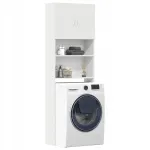 Pesumasina kapp valge, 64x24x190 cm, spoonitud puit