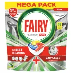 FAIRY Platinum Plus All In One n&otilde;udepesukapslid, sidruni l&otilde;hnaga, 58 tk