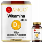 Vitamiin D3 4000 IU YANGO, kollekaltsiferool &otilde;lip&otilde;hjas, 365 kapslit