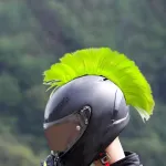 Parukas kiivrile, hele roheline, punk stiilis