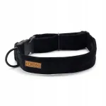 Koera kaelarihm KenDog, sametist, must, 4 cm, M, 40&ndash;65 cm