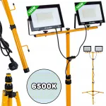 LED halogeenprožektor 2x100W, statiiv, 6500K, Keltin