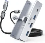 Alumiiniumist USB 3.0 4-portiline hub koos monitori kinnitusega, 5 Gb/s