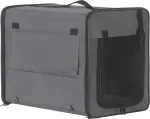 Kokkupandav koerte transpordikast Bolt Edge, hall, 61x46x51 cm, autole ja koju