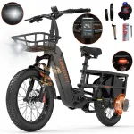 T&auml;iskasvanutele m&otilde;eldud elektrijalgratas LANKELEISI Wombat-1, 1000 W, 150 km, 46 km/h, 20"
