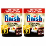 N&otilde;udepesukapslid FINISH Ultimate Plus Lemon, 2 x 83 tk