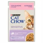 Kassitoit PURINA CAT CHOW Sensitive l&otilde;he ja suvik&otilde;rvitsaga 85g