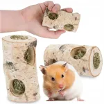 Puidust tunnel n&auml;rilistele, 10 cm, heinaga, loomulik m&auml;nguasi