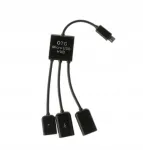 OTG adapter: micro USB 2x USB-ks ja micro USB toiteks