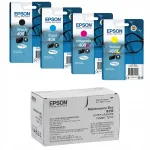 Epson 408L T09K tindikassetid (4 tk) koos j&auml;&auml;tmetindi mahutiga C13T671500, sobib Pro WF-C4310DW-le