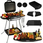 Elektriline grill Yoer 5in1, 3050 W, tugijalaga, kaanega ja termomeetriga