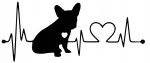 Auto kleeps taustata &bdquo;ECG French Bulldog&ldquo; s&uuml;damega, 10 x 23,4 cm