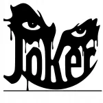 Taustata kleebis JOKER, 12 x 13,4 cm, autole, kiivrile, s&uuml;learvutile, kohvrile