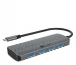 ICY BOX USB-C 6in1 dokk, 1 monitorile, PD 100W