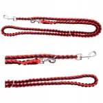 Koera rihm Dingo punutud, eemaldatav, punakas-must, 1,0x120/160/220 cm