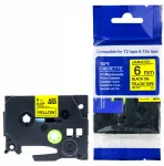 Kleepuv riba Brother TZe-S611, kollane, 6 mm, tugev liim