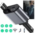 Autolaadija JOINT RETRACTOR 120W, 4-in-1, kiire USB-C ja USB-A laadimine