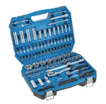 H&ouml;gert HT1R440 144-osaline CrV t&ouml;&ouml;riistade komplekt kohvris 1/4&Prime; 1/2&Prime;