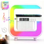 Bluetooth k&otilde;lar RGB valgusega, lauavalgusti ja traadita laadijaga