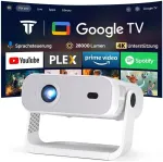 Wielio 2026 Google TV Full HD 1080p WiFi 6 Bluetooth 5.2 projektor