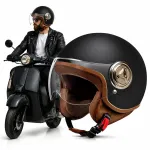 Retro-stiilis motorratturi kiiver prillidega, 54&ndash;61 cm peale