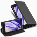 Telefonikaaned SONY XPERIA X COMPACT-le, mustad, magnetilised, nahast