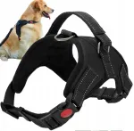 Reguleeritavad helkuritega mustad koera rakmed, suurus M, kuni 40 kg