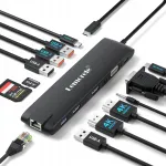USB-C jaam Lemorele 13-in-1, 2x HDMI 4K, USB 3.2, PD 100W, LAN