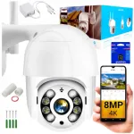 V&auml;ljas WiFi IP-kaamera, 4K 8MP, p&ouml;&ouml;rlev, 270&deg; j&auml;lgimine, suum