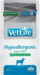 Koeratoit FARMINA Vet Life Hypoallergenic Egg & Rice, 2 kg, allergilistele koertele