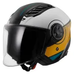 Mootorratturi kiiver LS2 OF616 Airflow II, valge/pruun, suurus S