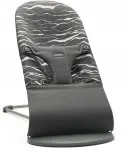 Imikute lamamisase BABYBJORN Bouncer Bliss, puuvillane, antratsiit mustriga