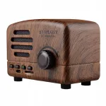 Traadita k&otilde;lar raadioga, retro stiilis, 400 mAh, 5V, 3W, tume puit