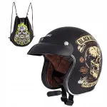 Avatud mootorratta kiiver W-TEC Black Heart Kustom, Skull Hor disain