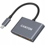 USB-C jaotur Canyon DS-3, 3-&uuml;hes, tumeroheline