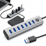 USB jagaja ORICO, 7 x USB-A 3.0 + USB-C, 5V/3A