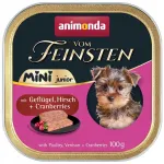 Koerakonservid Animonda Vom Feinsten MINI Junior linnuliha, metslindude liha ja j&otilde;hvikatega, 100 g
