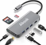 USB-C 8in1 dokk: HDMI, LAN, VGA, RJ45, SD, MacBook Pro/Air M1/M2 jaoks