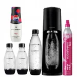 SodaStream Terra must gaseeritud vee valmistaja 3 pudeli, PepsiMax Cherry ja CO2 ballooniga
