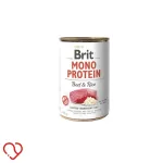 Konservtoit koertele BRIT Mono Protein veise- ja riisiga, 400 g
