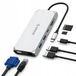 ORICO USB-C 12-in-1 dokkimisjaam, HDMI 4K 60Hz, VGA, RJ45, PD 100W, SD kaartide lugejaga