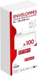 DL valged &uuml;mbrikud, 110x220 mm, kleepuva sulgemisega, 80 g/m&sup2;, 100 tk.