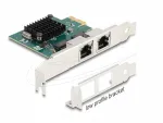 Delock 88206 v&otilde;rgukaart, PCI Express x1, 2x RJ45 Gigabit LAN