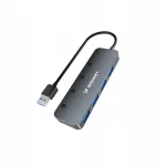 USB-jaotur Wozinsky, 4 x USB-A, USB 3.0, 5 Gbps, alumiinium, LED-l&uuml;lititega