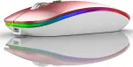 Traadita vaikne hiir, 1600 DPI, LED-taustvalgus, roosakaskuldne, akuga