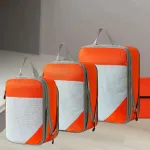 Oranž kokkusurutavate riidekottide reisikomplekt