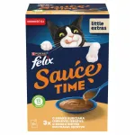 FELIX Sauce Time niiske kassitoit kanaliha ja kalkunilihaga, 6 x 40 g