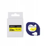 Dymo LetraTag isekleepuv lint 12 mm x 4 m, kollane mustade t&auml;htedega (S0721620)