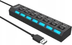 USB 2.0 jagaja, 7 pesa, kaitsel&uuml;lititega